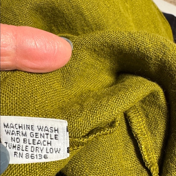 Bryn WalkerFlax Olive Sleeveless linen Vest size Medium - Picture 8 of 8